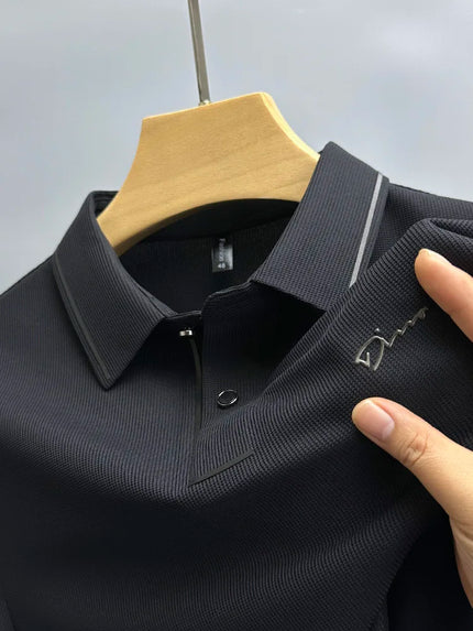 Men's Premium Cotton Polo Shirt Black Polos Shirts