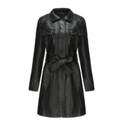 Mid length Leather Trench Coat Coats