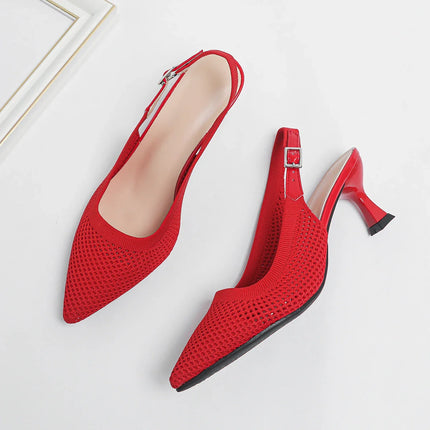 Maya | Elegant and Comfortable Mid-Heel Shoes Red Shoes & Sandals