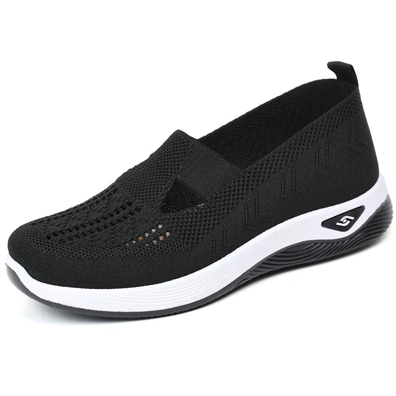 Maya - Breathable Knit Sneakers Black Sandals