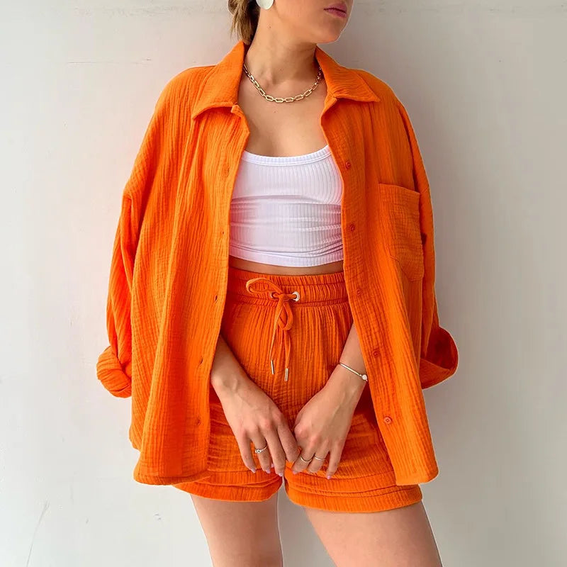 Carmen™ | Casual Cotton Set for Women Orange