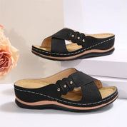 Celeste™ - Genuine Leather Tassel Moccasins Black Sandals