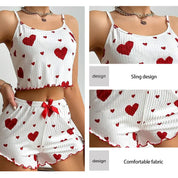 Women’s Love-Print Pajama Set Women's Tops