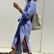 Karina™ | Elegant striped shirt dress Dresses