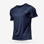 Quick-Dry Compression Athletic Tee – Lightweight Gymwear Blue T Shirts