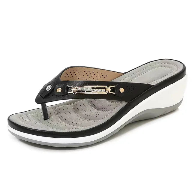 Iza™ Orthopedic Summer Sandals with Soft Footbed Black Sandals