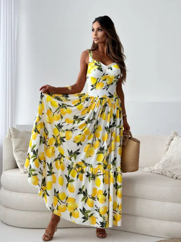 Imani™ | Lemon Spaghetti Strap Summer Dress Dresses