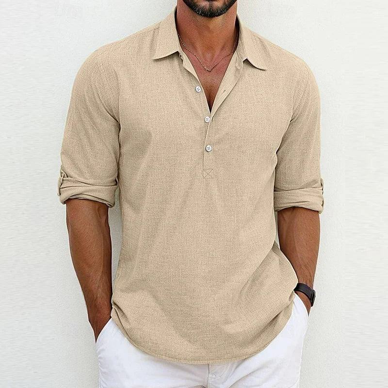 Colin™ | Summer Breeze Cotton Shirt Khaki