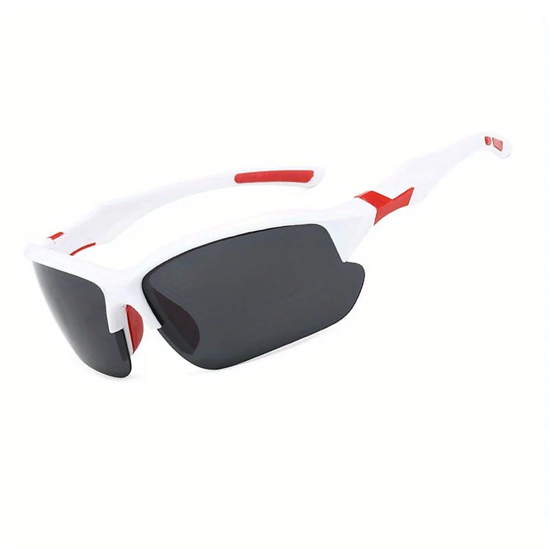 Wind-Defying Polarized Sports Sunglasses white red Sunglasses