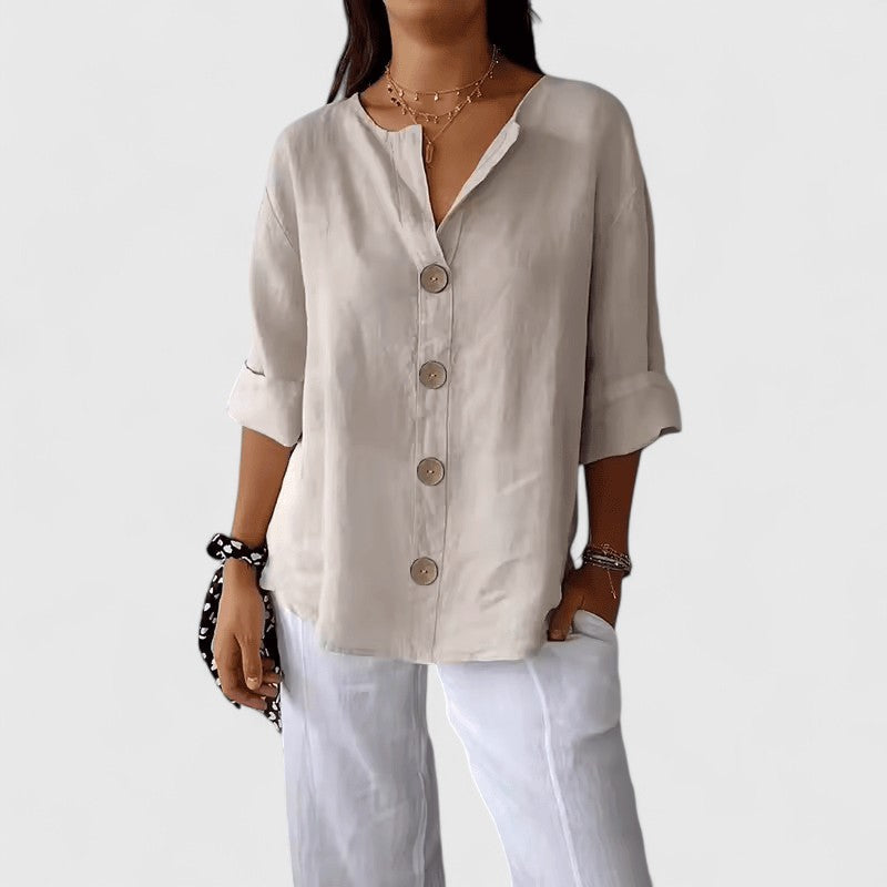Cathlyn Elegant Women's Blouse Apricot Blouse
