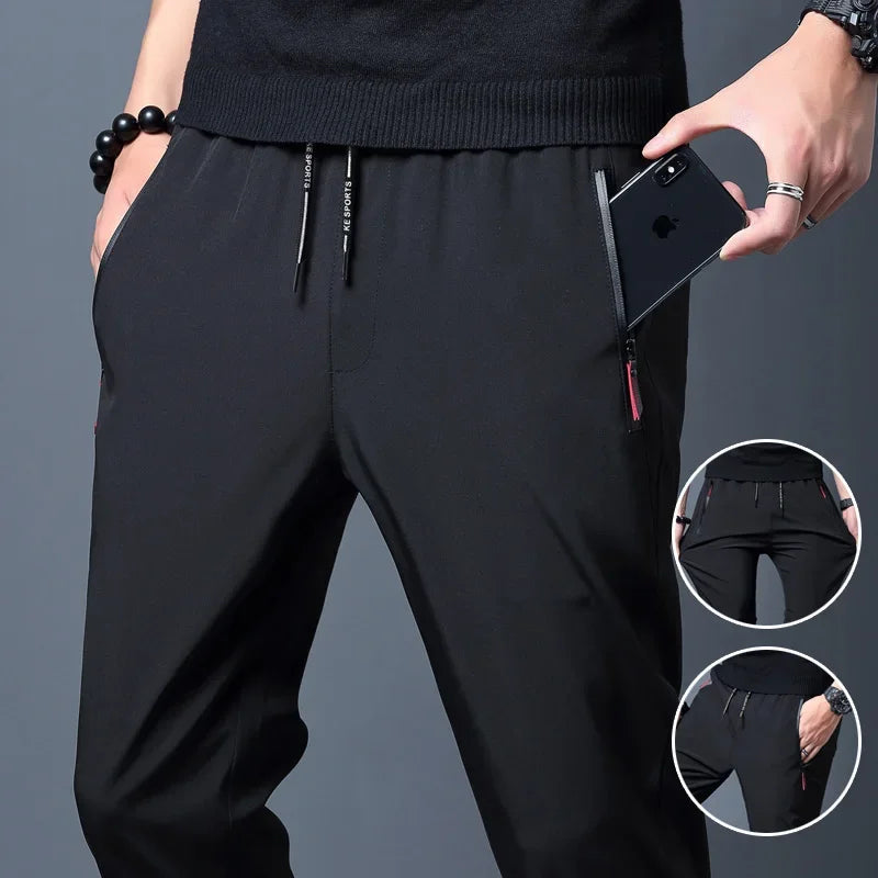 Korean Straight-Fit Men’s Jogger Pants – Slim Elastic Men Pants