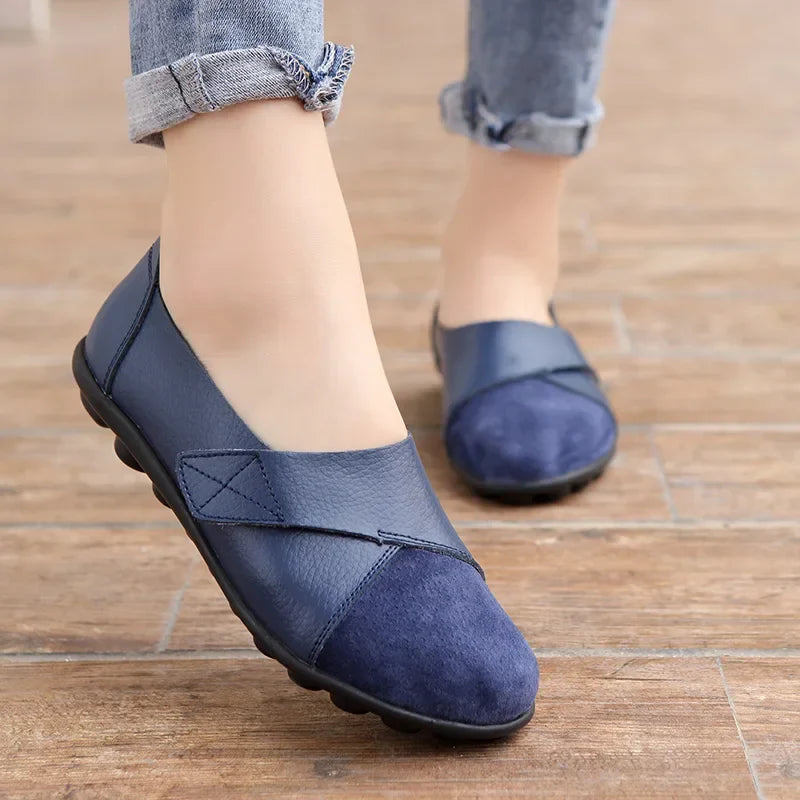Comfy Premium Leather Orthopedic Loafers Blue Shoes & Sandals