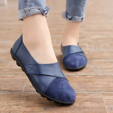 Comfy Premium Leather Orthopedic Loafers Blue Shoes & Sandals