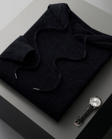 Premium Merino Wool Hoodie Black Merino Wool Hoodie