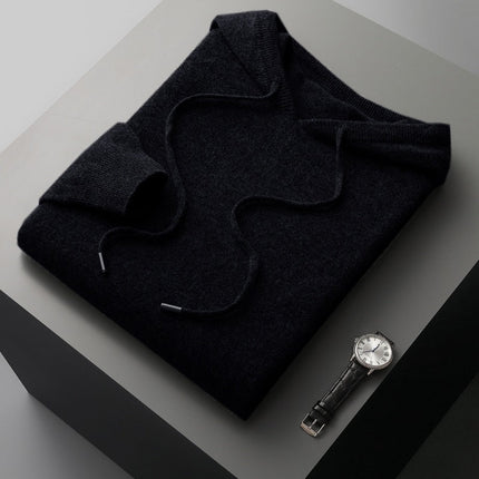 Premium Merino Wool Hoodie Black Merino Wool Hoodie