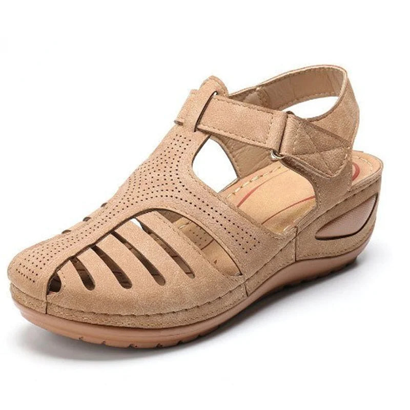Woman Summer Vintage Orthopedic PU Leather Sandals Shoes & Sandals