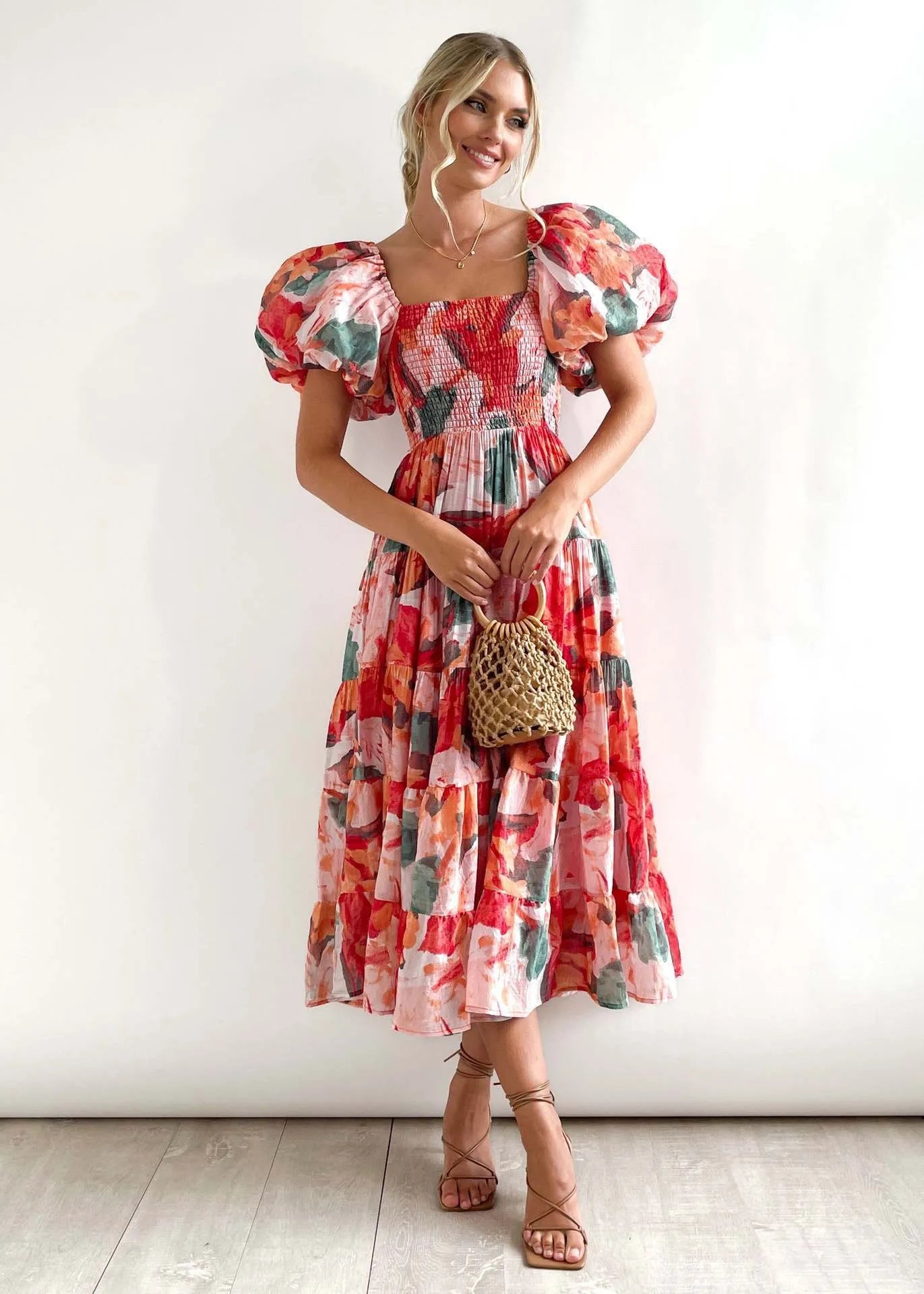 Marguerite | Floral Dress with Tummy Coverage - OKOHOKO™ FASHION