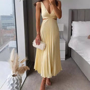 Noa | Posture-Improving Pleated Dress Yellow Dress