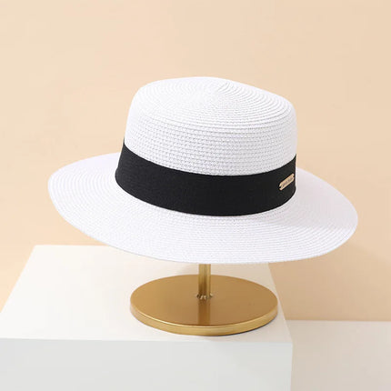 Elegant Summer Straw Hat for Women white Hats