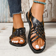 Sophie™ – Retro Cross-Strap Sandals Black Sandals