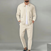 Stephen™ | Soft Waffle Casual Outerwear Set Khaki