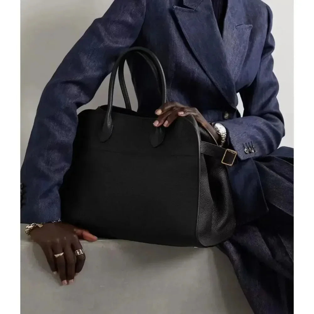 Henna™ | Everyday Go to Shopper Bag Plain Black Bag