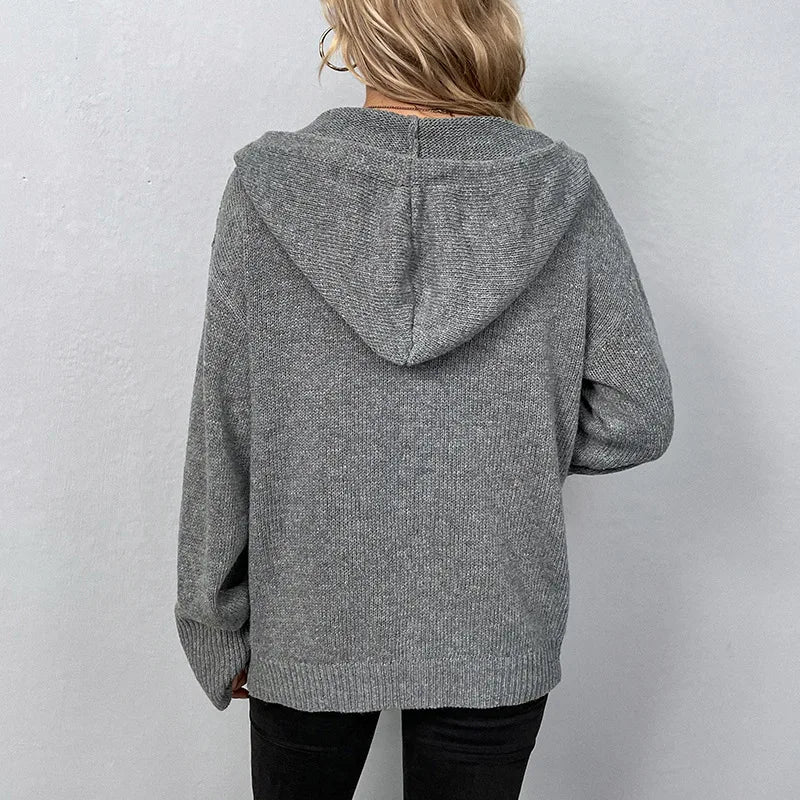 Women’s Knit Hooded Cardigan Cardigan