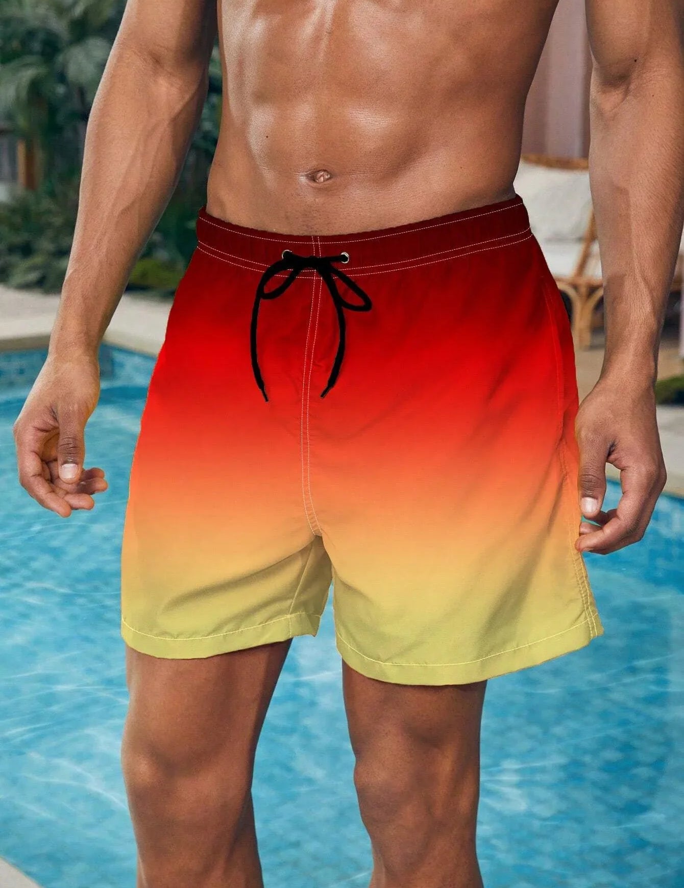 Men's Gradient Color Block Swim Trunks DKMAX259686 Shorts