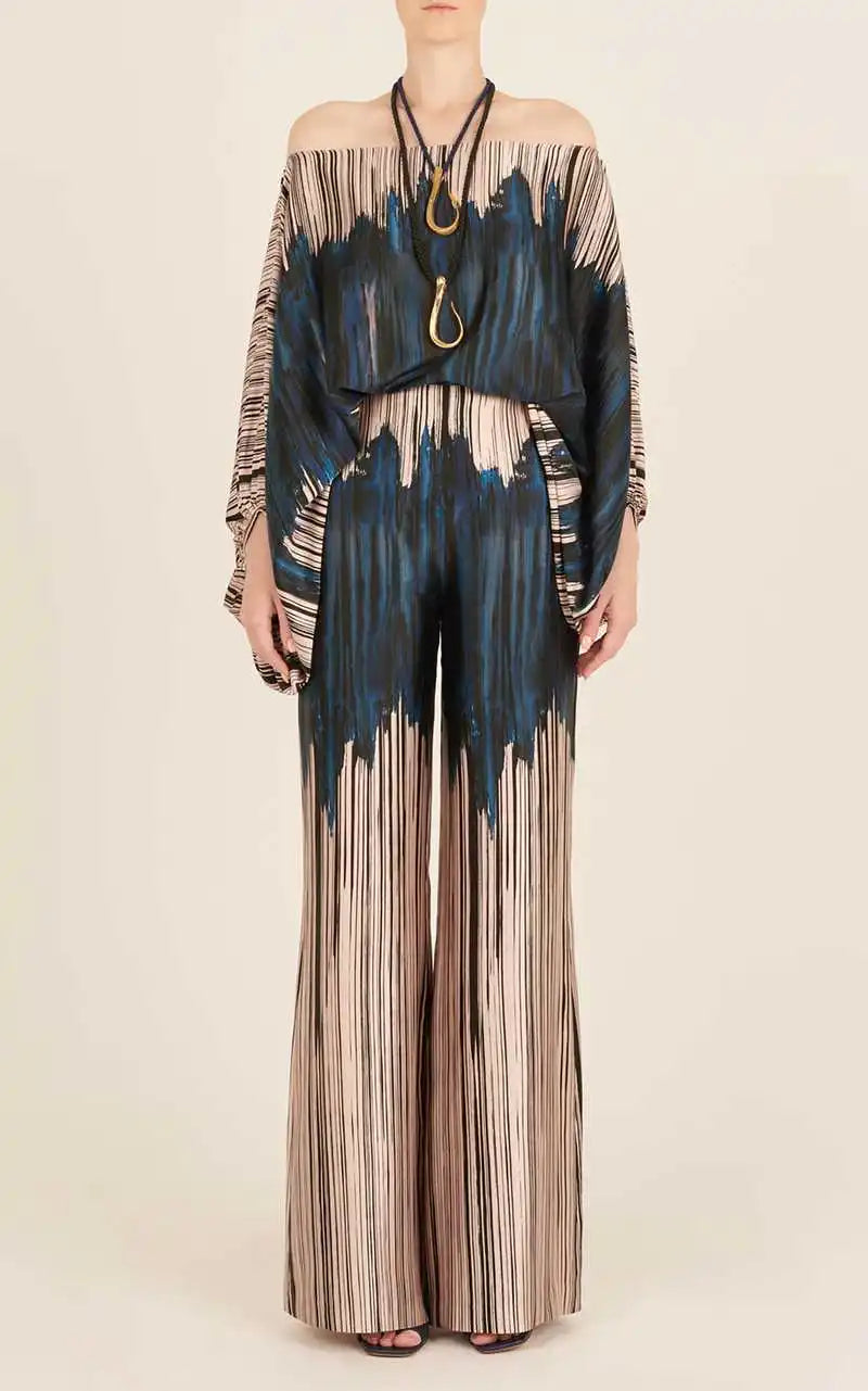 Lilie | Colorful two-piece set Golden blue Two Pieces Sets