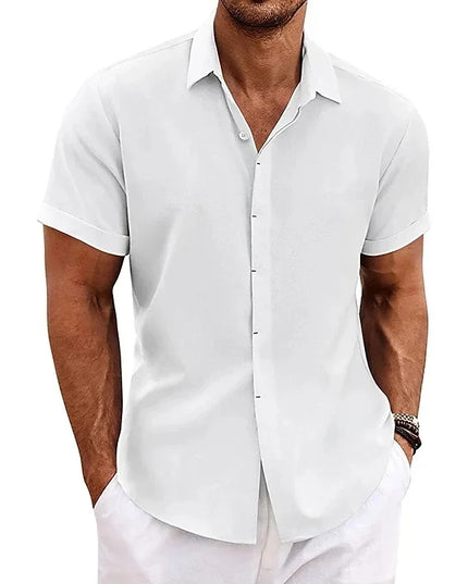 Men’s Luca Summer Linen Shirt White Shirts