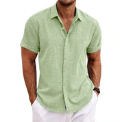 Men’s Luca Summer Linen Shirt Green Shirts