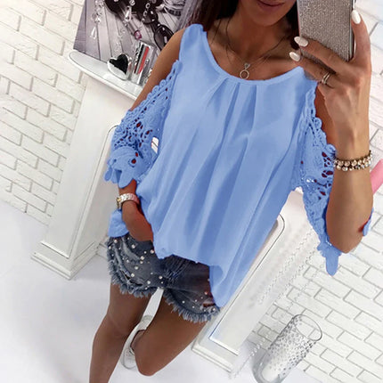 Marilyn | Off Shoulder Blouse sky blue Dresses