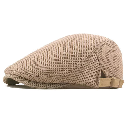 Breathable Summer Mesh Newsboy Cap Beige Hats