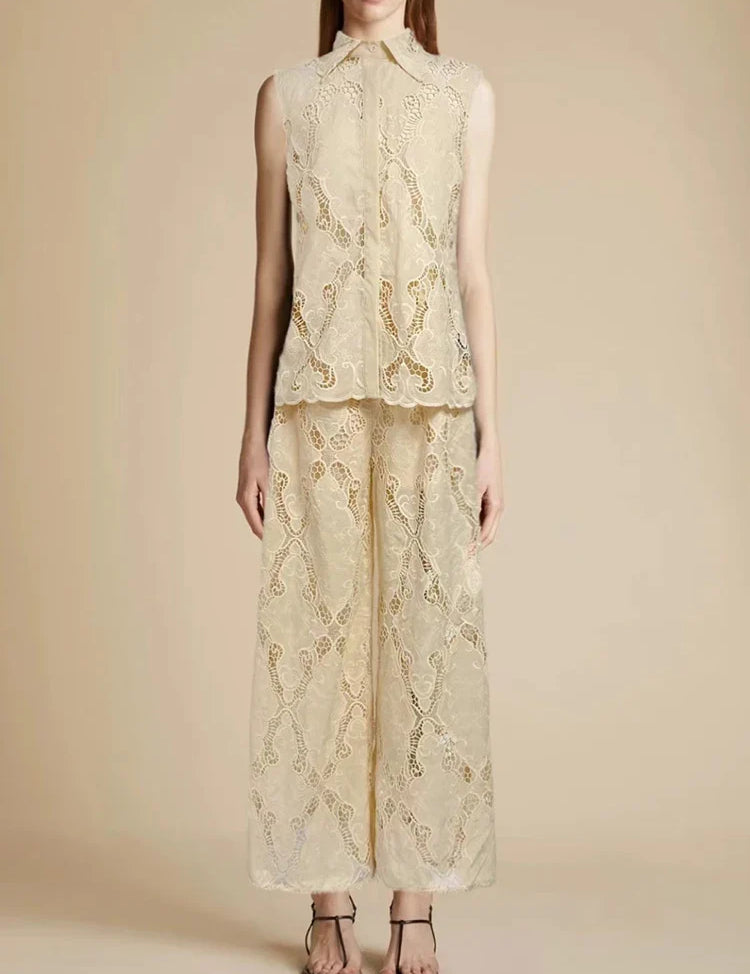 Talia™ | Lapel Embroidered Tummy-Tucking Suit Apricot Dresses