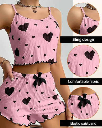 LUSTIQUE™ HEART PRINT PYJAMA SET