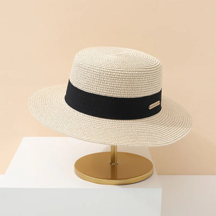 Elegant Summer Straw Hat for Women beige Hats