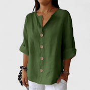 Cathlyn Elegant Women's Blouse Army Green Blouse