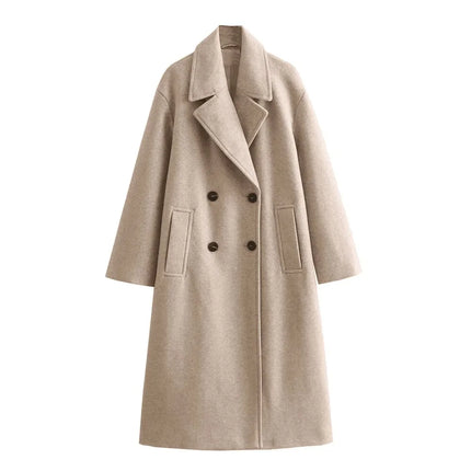 Claudia | Timeless Wool Coat Khaki Wool Coat