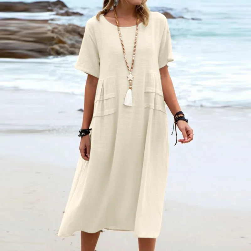 Stella™ | Lightweight Breathable Summer Dress Off White Dresses