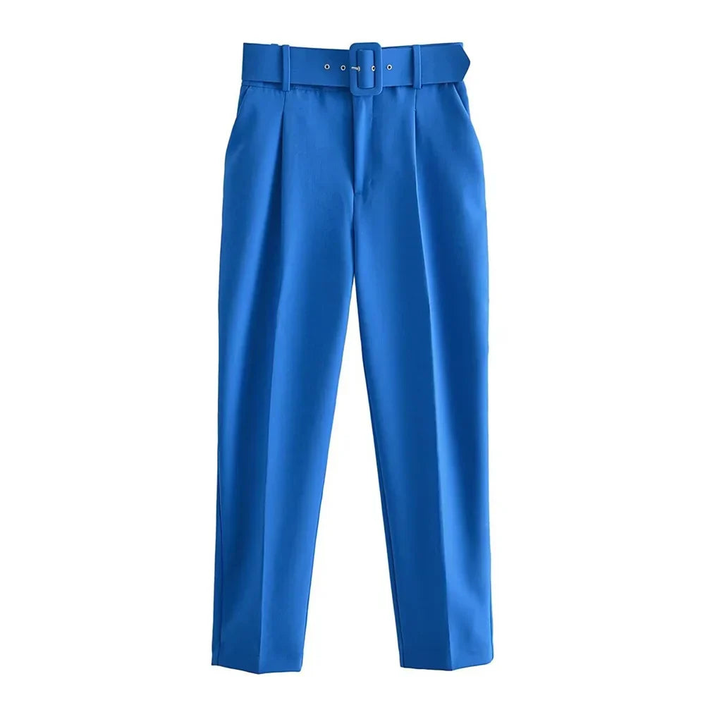 Melanie | Chic office trousers Blue Kleding
