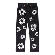 Retro Denim Tears Couples Outfit - Matching Jacket and Pants Set Black trousers Jacket