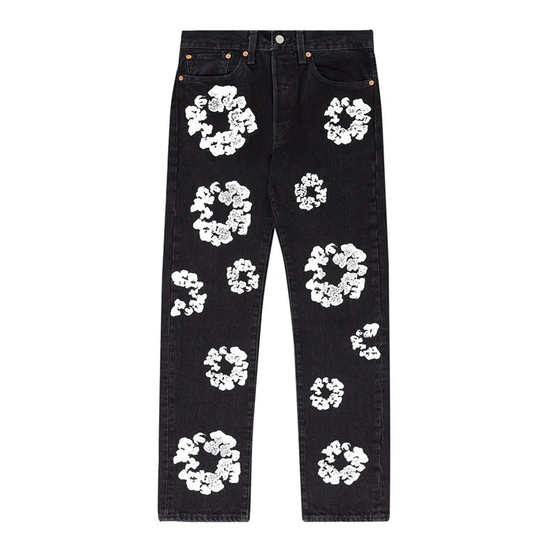Retro Denim Tears Couples Outfit - Matching Jacket and Pants Set Black trousers Jacket