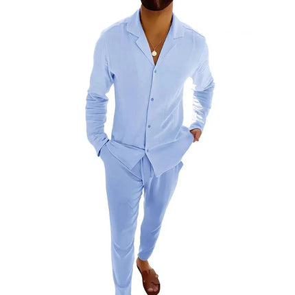 Kai™ | Casual Two Piece Set for Men Light Blue Two piece set