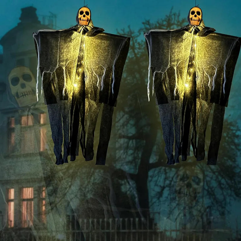 Glowing Skull Hanging Ghost Decor Halloween Decorations