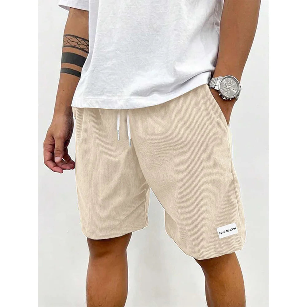 Men’s Velvet Drawstring Shorts Beige Shorts