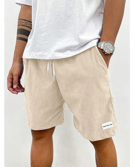 Men’s Velvet Drawstring Shorts Beige Shorts