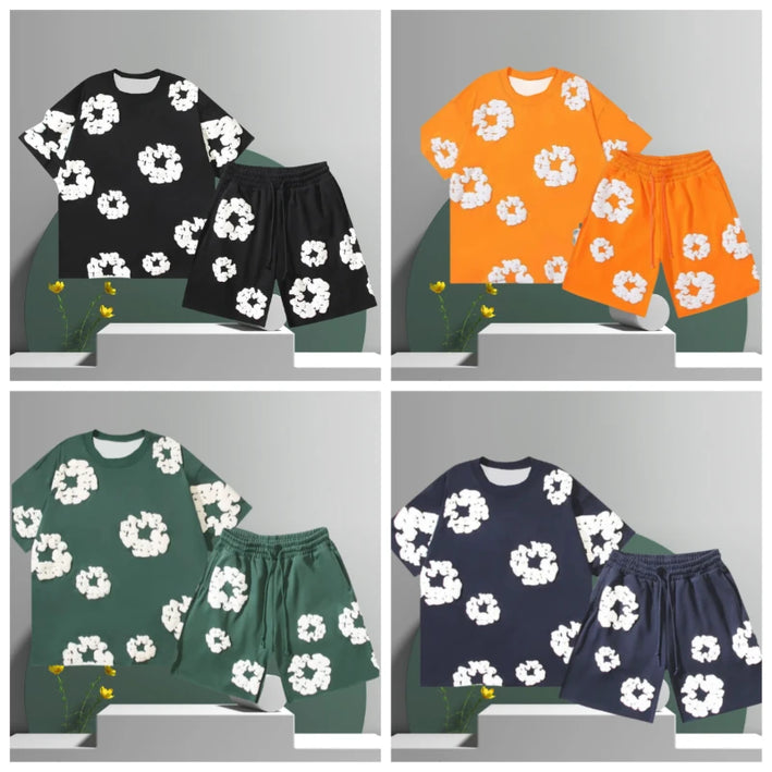Denim Tears Cotton Flower 3D Printed Shorts Set Shorts