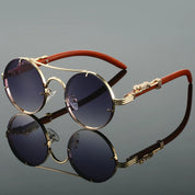 "Panther" Vintage Sunglasses – UV400 Unisex Retro Oval Eyewear Deep Grey Sunglasses