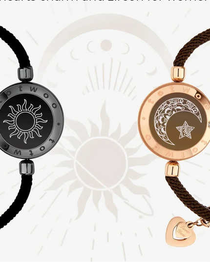 Sun and Moon totwoo Love Bracelets,Long Distance Relationship touch Light up & Vibrate Bracelets for Couples, Gifts Jewellery