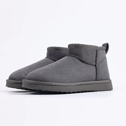 Warm Fuzzy Snow Boots for Winter Grey Fuzzy Snow Boots